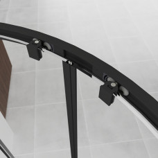 Душевой угол Veconi Evo 200 B E2 1000x900x1950 черный стекло прозрачное E2-B-10090-01-C9