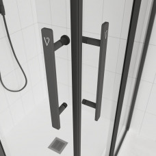 Душевой угол Veconi Evo 300 B E3 1000x1000x1950 черный стекло прозрачное E3-B-100100-01-C9