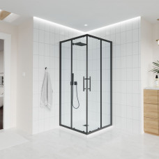 Душевой угол Veconi Evo 300 B E3 1200x900x1950 черный стекло прозрачное E3-B-12090-01-C9