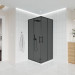Душевой угол Veconi Evo 300 GR E3 1100x800x1950 брашированный графит стекло тонированное матовое E3-GR-11080-12-C9