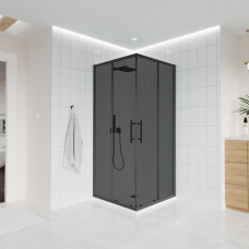 Душевой угол Veconi Evo 300 GR E3 1200x900x1950 брашированный графит стекло тонированное матовое E3-GR-12090-12-C9