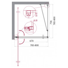 Душевой уголок BelBagno MARMI-A-1-80-C-Cr