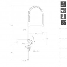 Смеситель кухонный с гибким изливом на пружине KITCHEN 386501MD
