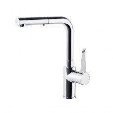 Смеситель кухонный с выдвижной лейкой и поворотным изливом KITCHEN 381901H1MC