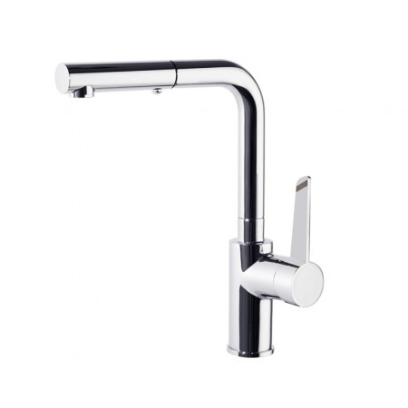Смеситель кухонный с выдвижной лейкой и поворотным изливом KITCHEN 381901H1MC
