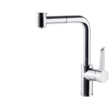 Смеситель кухонный с выдвижной лейкой и поворотным изливом KITCHEN 381901H2MC