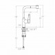 Смеситель кухонный с выдвижной лейкой и поворотным изливом KITCHEN 381901H2MC