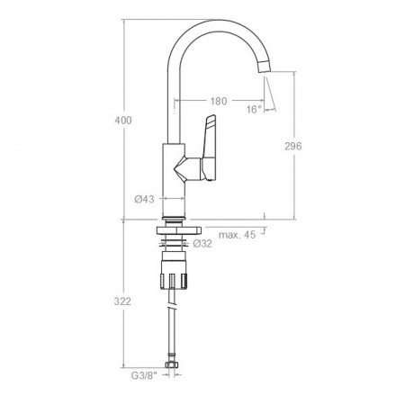 Смеситель кухонный KITCHEN 380602MC Смеситель кухонный KITCHEN 380602MC