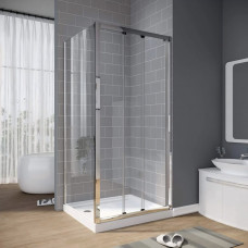 Душевой угол Veconi Rovigo RV-028B 900x800x1950 черный стекло прозрачное RV028B-9080-01-C8