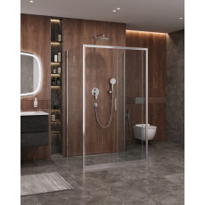 Душевой уголок Cezares MOLVENO-AH-12-110/90-C-Cr-IV, 110х90х195, профиль хром, стекло прозрачное