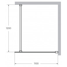 Душевая перегородка Cezares LIBERTA-L-1-110-120-BR-NERO