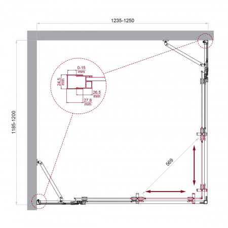 Душевой уголок LUCE-AH-22-125/120-C-Cr Душевой уголок LUCE-AH-22-125/120-C-Cr