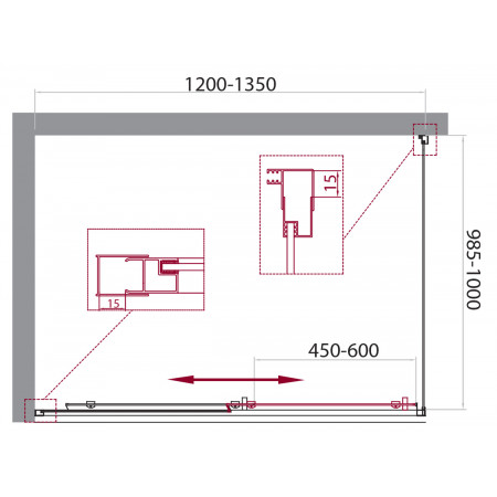 Душевой уголок BelBagno UNIQUE-AH-1-120/135-100-C-Cr Душевой уголок BelBagno UNIQUE-AH-1-120/135-100-C-Cr