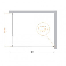 Душевая перегородка BelBagno KRAFT-L-1-120-C-NERO
