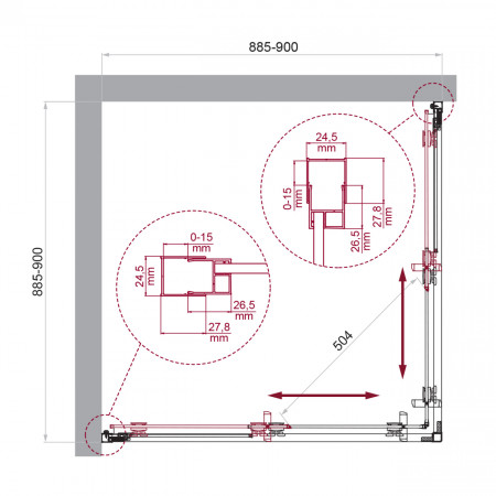 Душевой уголок BelBagno LUCE-A-2-90-C-Cr Душевой уголок BelBagno LUCE-A-2-90-C-Cr