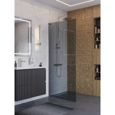 Душевая перегородка BelBagno UNO-L-1-TB-80-GR-Cr профиль хром, стекло серое
