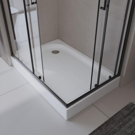 Акриловый поддон 100х80 левосторонний BelBagno TRAY-BB-AH-100/80-15-W-L с сифоном