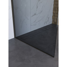 Душевая перегородка BelBagno UNO-L-1-TB-90-GR-GM профиль оружейная сталь, стекло серое