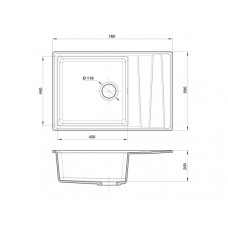 Мойка мраморная Granfest LEVEL GF-LV-760L топаз (760 х 500) (распродажа)
