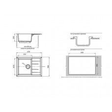 Мойка мраморная Granfest QUADRO GF-Q-650L серая (650 х 495)