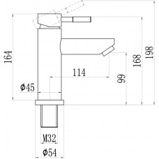 Смеситель для раковины низкий сатин S-SUS1002 Savol