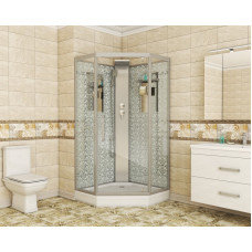Душевая кабина Niagara Luxe NG-7717WBK (100x100х210) низкий поддон(15см),дверь распашная,стенки серебро,без крыши,4 места