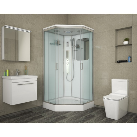 Душевая кабина Niagara Premium NG-6002-01GD (100х100х220) низкий поддон(16 см),стекло прозрачное,4 места