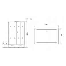 Душевая кабина Niagara Premium NG-6012-01GQR (120х80х210) низкий поддон(16 см),стекло прозрачное,5 мест
