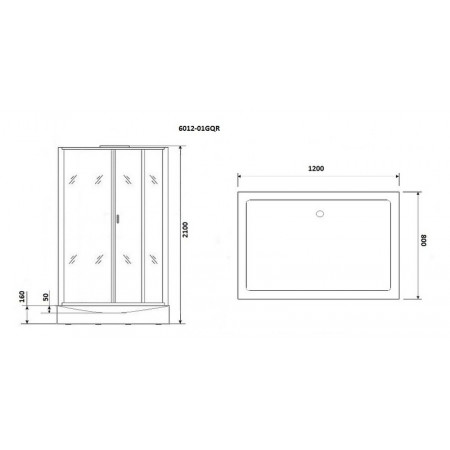 Душевая кабина Niagara Premium NG-6012-01GQR (120х80х210) низкий поддон(16 см),стекло прозрачное,5 мест