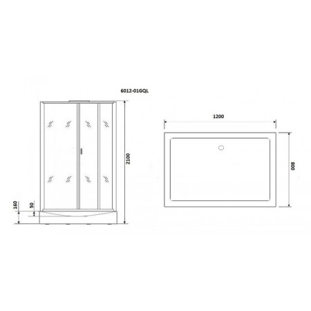 Душевая кабина Niagara Premium NG-6012-01QL (120х80х210) низкий поддон(16 см),стекло прозрачное,4 места