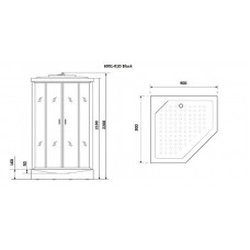 Душевая кабина Niagara Premium NG-6901-01D BLACK (90х90х220) низкий поддон(16 см),черный,стекло тонированное,4 места