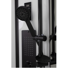 Душевая кабина Niagara Premium NG-6901-01G BLACK (90х90х210) низкий поддон(16 см),черный,стекло тонированное,4 места