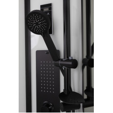 Душевая кабина Niagara Premium NG-6901-01G BLACK (90х90х210) низкий поддон(16 см),черный,стекло тонированное,4 места