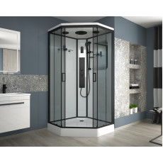 Душевая кабина Niagara Premium NG-6901-01GD BLACK (90х90х220) низкий поддон(16см),черный,стекло тонированное,4 места