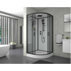 Душевая кабина Niagara Premium NG-6902-01 BLACK (100х100х210) низкий поддон(16 см),черный,стекло тонированное,4 места