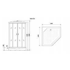 Душевая кабина Niagara Premium NG-6902-01D BLACK (100х100х220) низкий поддон(16 см),черный,стекло тонированное,4 места
