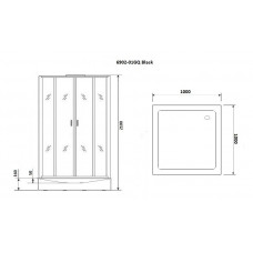Душевая кабина Niagara Premium NG-6902-01GQ BLACK (100х100х210) низкий поддон(16 см),черный,стекло тонированное,4 места