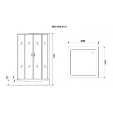 Душевая кабина Niagara Premium NG-6902-01Q BLACK (100х100х210) низкий поддон(16 см),черный,стекло тонированное,4 места