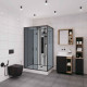 Душевая кабина Niagara Premium NG-6912-01GQL BLACK (120х80х210) низкий поддон(16 см),черный,стекло тонированное,5 мест
