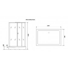 Душевая кабина Niagara Premium NG-6912-01GQL BLACK (120х80х210) низкий поддон(16 см),черный,стекло тонированное,5 мест