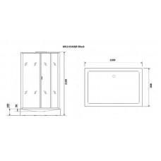 Душевая кабина Niagara Premium NG-6912-01GQR BLACK (120х80х210) низкий поддон(16 см),черный,стекло тонированное,5 мест