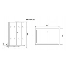 Душевая кабина Niagara Premium NG-6912-01GQR BLACK (120х80х210) низкий поддон(16 см),черный,стекло тонированное,5 мест
