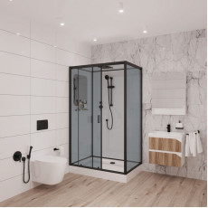 Душевая кабина Niagara Premium NG-6912-01QL BLACK (120х80х210) низкий поддон(16 см),черный,стекло тонированное,4 места