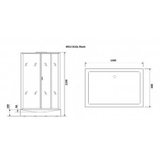 Душевая кабина Niagara Premium NG-6912-01QL BLACK (120х80х210) низкий поддон(16 см),черный,стекло тонированное,4 места