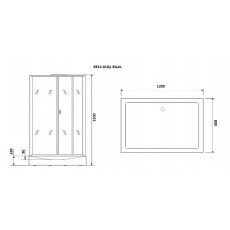 Душевая кабина Niagara Premium NG-6912-01QL BLACK (120х80х210) низкий поддон(16 см),черный,стекло тонированное,4 места