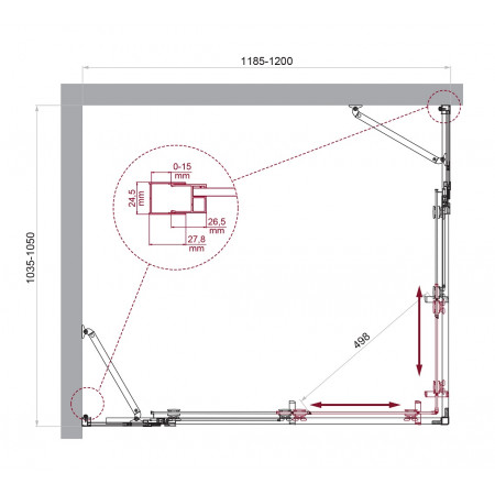 Душевой уголок LUCE-AH-22-120/105-C-Cr Душевой уголок LUCE-AH-22-120/105-C-Cr