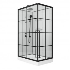 Душевая кабина Niagara Standart ST100/80/15QL/KL/BKT (100х80х225) низкий поддон(15см),черный,стекло прозрачное,3 места