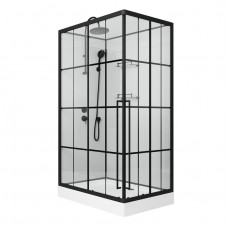 Душевая кабина Niagara Standart ST120/80/15QL/KL/BKT (120х80х225) низкий поддон(15см),черный,стекло прозрачное,3 места