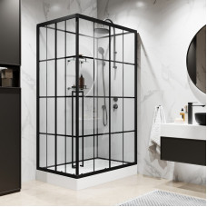 Душевая кабина Niagara Standart ST120/80/15QR/KL/BKT (120х80х225) поддон низкий(15см),черный,стекло прозрачное,3 места