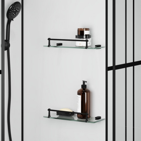 Душевая кабина Niagara Standart ST90/15QL/KL/BKT (90х90х225) низкий поддон(15см),черный,стекло прозрачное,3 места